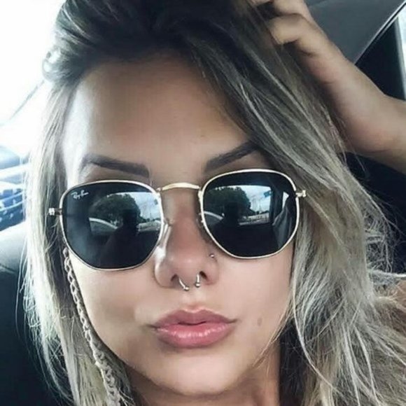 51mm hexagonal flat lens sunglasses